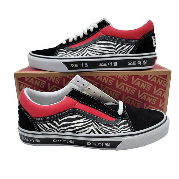 Vans Old Skool Shoes Mens Sz 10 Wmns 11.5 Zebra Cherry Blossom Korean Typography main image 6